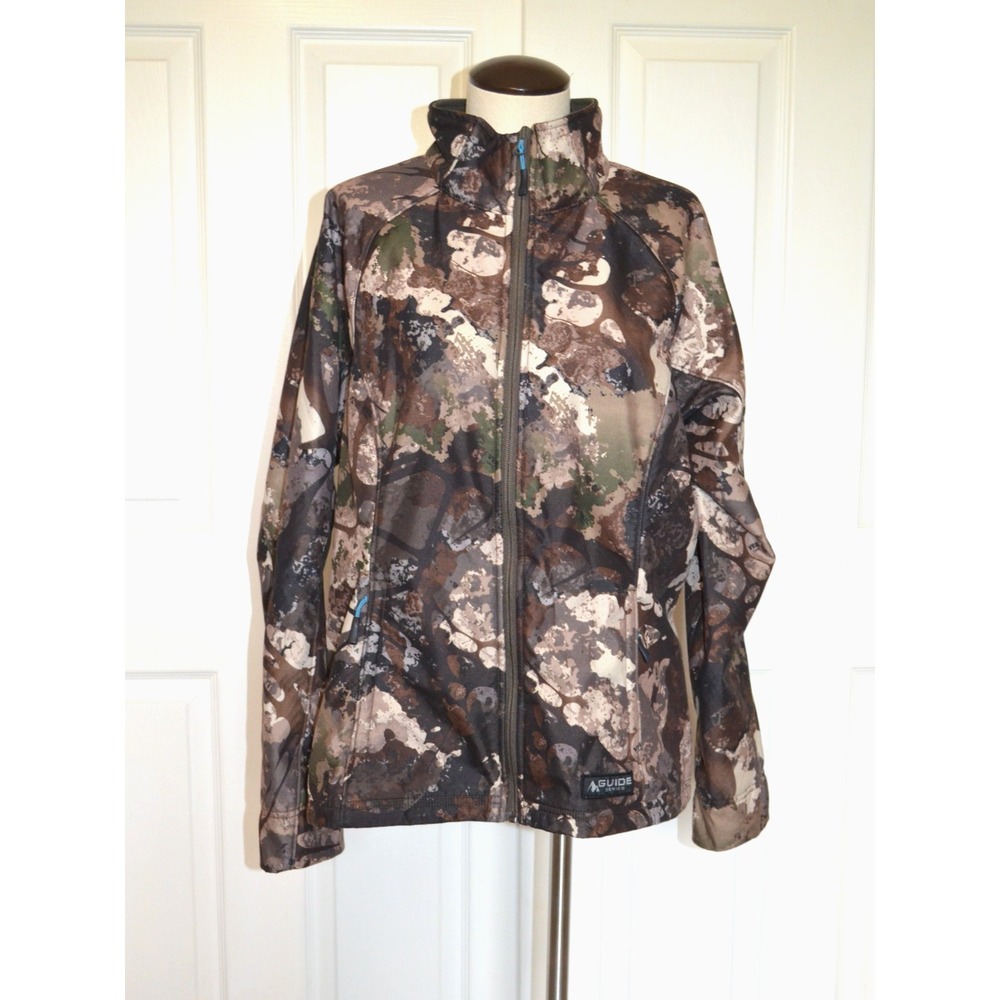 Guide Series Women's L Softshell Mid-weight Jacket Veil Camo Hunting Full Zip - Picture 2 of 16